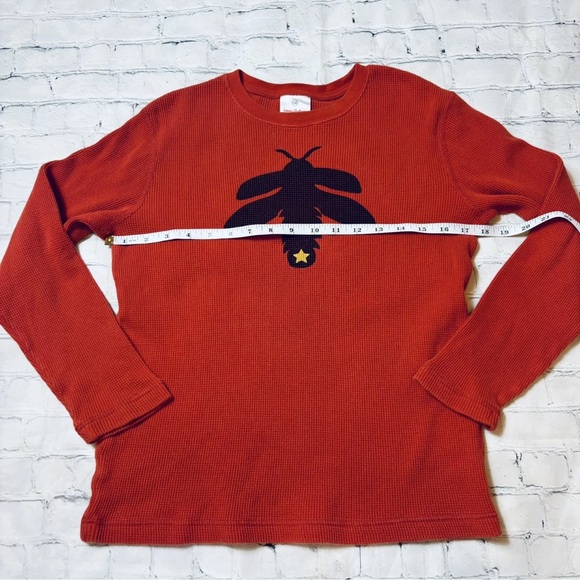 Hanna Andersson Girls Size 150 US 12 Rust Orange Cotton Thermal Top Firefly - Picture 4 of 9